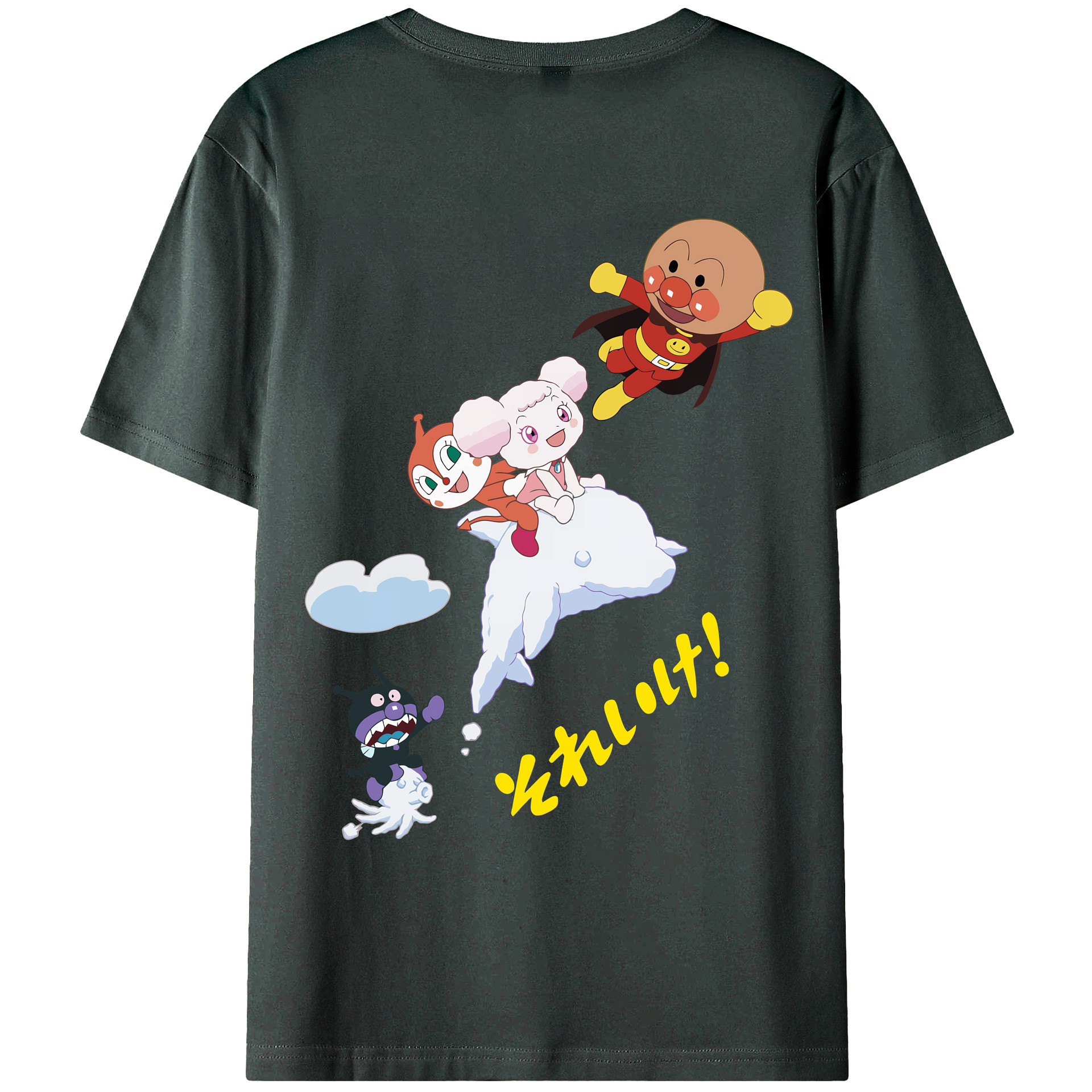 （画像用） アンパンマン Anpanman 綿100％ メンズ半袖Tシャツ（バックプリント） 通気性